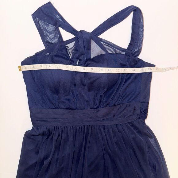 Birdy Grey Chiffon Dress Navy Blue Floor Length Maxi Bridesmaid Ball Gown Prom M - Picture 11 of 16